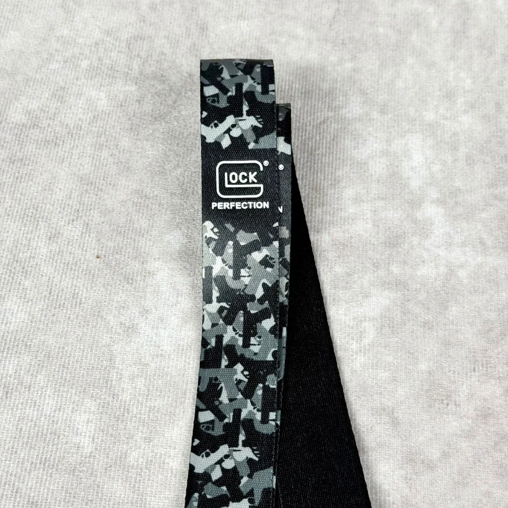 Glock Perfection Lanyard Grey Black Camo Silhouette Neck Strap Key Chain Clip